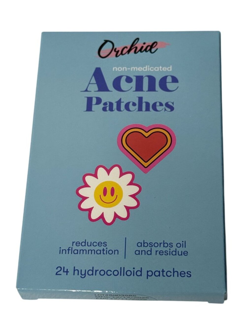 Orchid Acne Patches Heart Flower Hydrocolloid 24 Count Cute Skincare